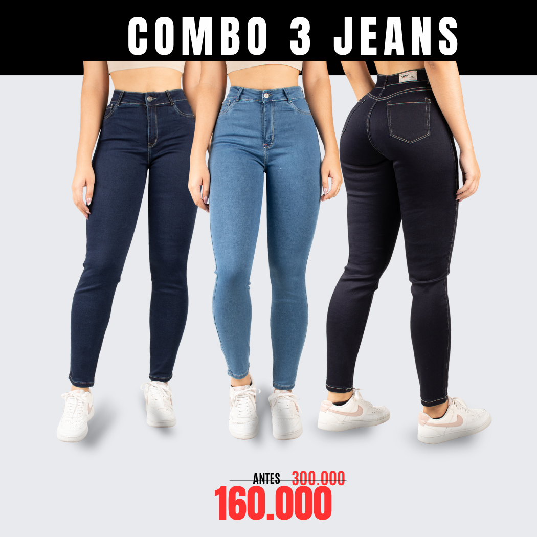 COMBO DE 3 JEANS DE DAMA